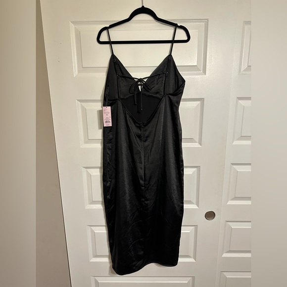 Target Wild Fable Black Dress, Plunge Back with Slit - Picture 2 of 3